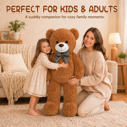 Orsacchiotto Gigante 109,22 cm Peluche Animale di Peluche Simpatico Orsacchiotto a Grandezza Naturale per Bambini Fidanzata Morbido Orsetto di Peluche per Compleanno San Valentino Anniversario Natale