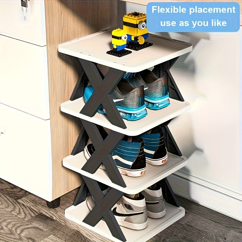 Organizzatore Salvaspazio Angolare per Scarpe - Scaffale Alto e Stretto a 6/9 Ripiani in Plastica Robusta per 6/9 Paia di Scarpe e Stivali, Stoccaggio Multiuso per Ingresso, Armadio, Garage, Soggiorno, Organizzatore Porta Scarpe Domestico, Scarpiera Autop