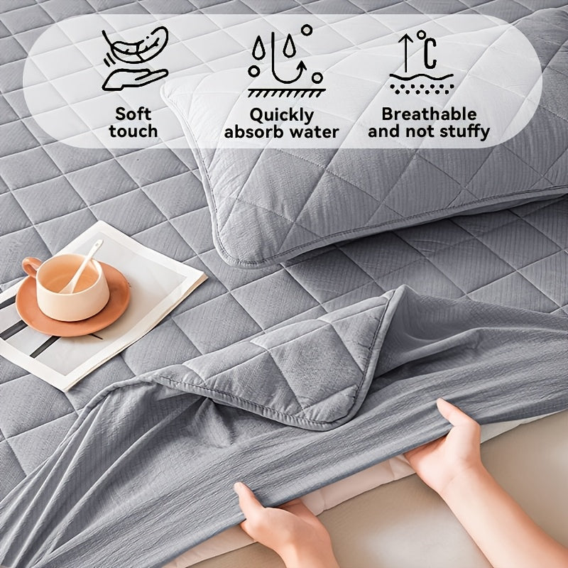 Coprimaterasso Impermeabile - Protezione per Materasso Trapuntato Tinta Unita Lavabile in Lavatrice con Angoli Profondi (Morbidissimo e Confortevole). Utilizzabile Come Lenzuolo Separato. Ideale per Camere da Letto, Dormitori e Hotel. Protegge i Lenzuola