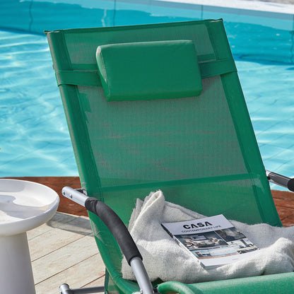 1 Pezzo Lettino Prendisole Lettino da Giardino Sdraio Relax Sedia a Dondolo da Esterno con Cuscino Poggiatesta Superficie Ergonomica Tessuto Resistente agli Agenti Atmosferici Struttura in Metallo Tasca Laterale Portata Massima 150 kg Terrazza Balcone Gia