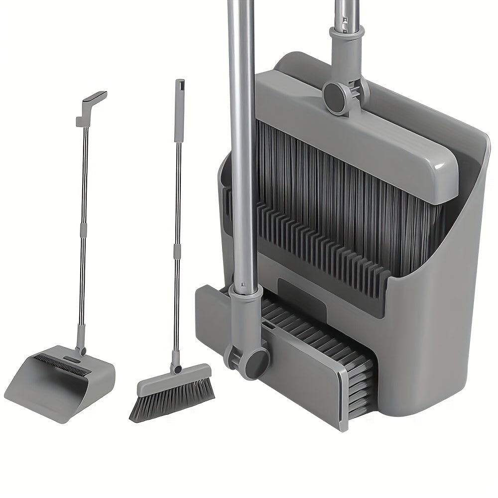 Kit di pulizia per la casa 3-in-1: Scopa a setole morbide, paletta e set di spazzole - Antiaderente per capelli, ideale per casa, ufficio, scuola, dormitorio - Regalo di Natale perfetto, spazzola per la pulizia, set scopa e paletta, paletta con spazzola,