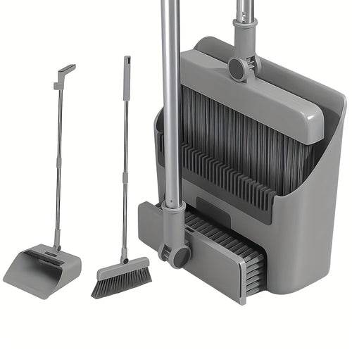 Kit di pulizia per la casa 3-in-1: Scopa a setole morbide, paletta e set di spazzole - Antiaderente per capelli, ideale per casa, ufficio, scuola, dormitorio - Regalo di Natale perfetto, spazzola per la pulizia, set scopa e paletta, paletta con spazzola,