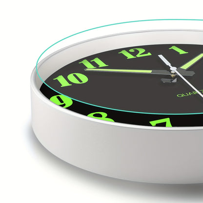 Orologio da parete al quarzo moderno minimalista da 12 pollici con movimento analogico luminoso/ e silenzioso senza ticchettio, alimentato a batteria, adatto per arredo soggiorno, camera da letto, cucina - Meccanismo, plastica/vetro, batteria non inclusa