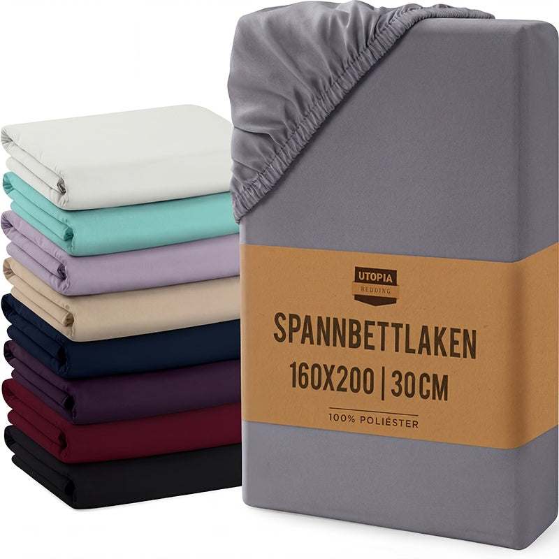 1 pezzo Lenzuolo con angoli puro, tinta unita, ultra morbido con tasche profonde e fascia elastica, traspirante e delicato sulla pelle, cerniera letto cuscino oído cesta euforia e strà di protrazione + elastico, cappio e laccio, bordo a nastro e fodera pe