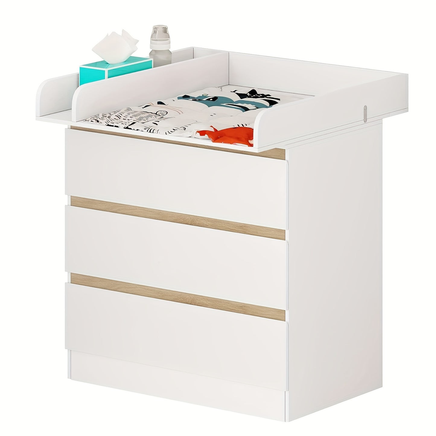 1 pz. Unità di cassetti contenitori, cassettiera con ripiani rimovibili con aggiunte, organizer contenitore, mobili per la casa, può essere comodino, organizer, mobile scaffale con 3 cassetti, camera da letto, soggiorno, bagno, bianco