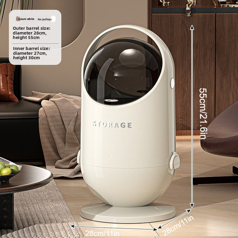 Cestino per rifiuti contemporaneo da 20L con coperchio sicuro e ruote, plastica robusta, impugnatura confortevole, design compatto, gestione degli odori, ideale per cucina, ufficio, soggiorno