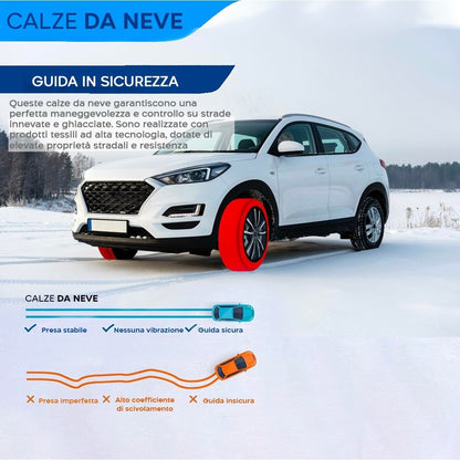 Calze per Pneumatici da Neve e Ghiaccio per Auto, Catene per Auto, Coperture per Pneumatici da Neve, Coperture per Pneumatici, Nuovo Silenzioso, Fuga dalla Pioggia e dalla Neve sulla Strada, Auto da Casa, Camper, Veicoli Fuoristrada, Pick-up, SUV e Molti