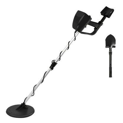 Metal detector con pala e borsa da trasporto, set metal detector con display a lancetta meccanica e segnali acustici (2 modelli disponibili)