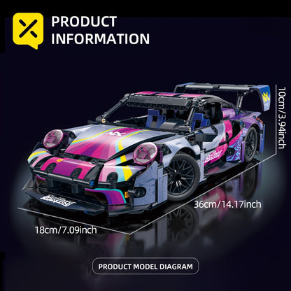 Serie Neon, Modello di Auto Sportiva con Blocchi da Costruzione - Set di Blocchi da Costruzione per Auto Fantastiche, con Design High-Tech, Facile da Assemblare e Operare, Adatto a Collezionisti, Regali per le Feste e Compleanni