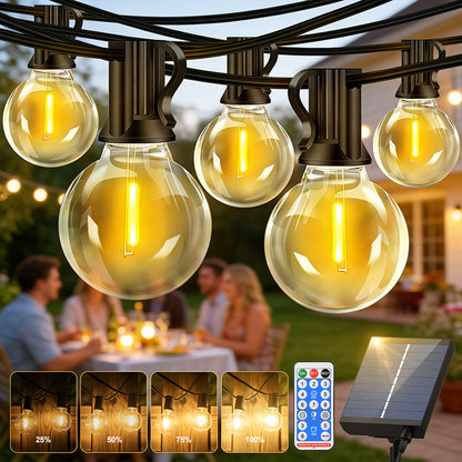 Catena Luminosa Solare da Esterno, 15M/20M/30M LED Luci da Giardino Dimmerabili Timer 8 modalità di illuminazione regolabili per Picnic Turistici, Atmosfera Decorativa, Illuminazione Cortile, Feste di Matrimonio, Cortili Esterni, Pergola Patio
