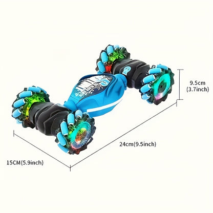 Auto Giocattolo RC Acrobatica Fuoristrada con Telecomando, Regalo di Natale, Regalo per il Rientro a Scuola, Trazione Integrale, Gioco all'Aperto. Luci e Musica Fantastici. Doppia Telecomando da Polso, Supporta il Controllo Gestuale.