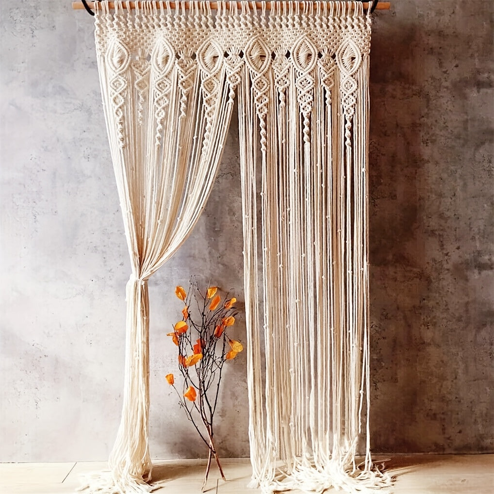 Decorazione murale in macramè, Beige per zona giorno e uso quotidiano – vista dettagliata 3