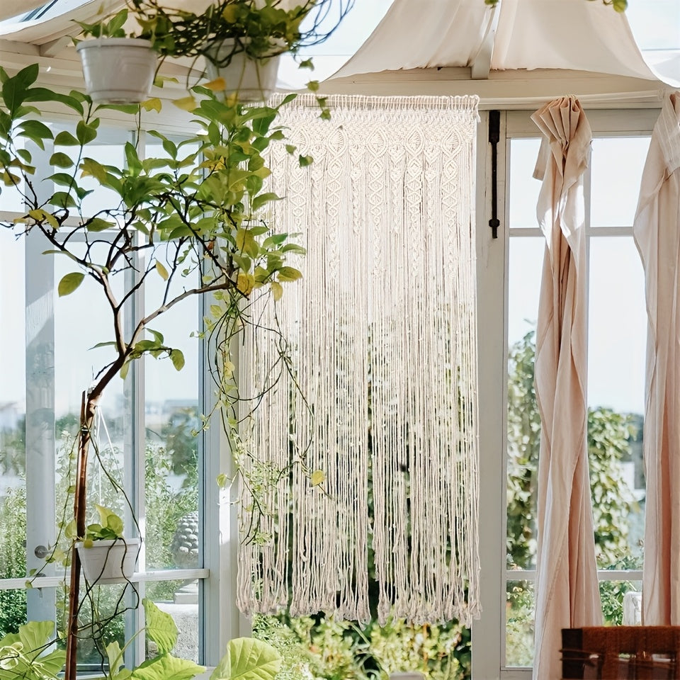 Decorazione murale in macramè, Beige per zona giorno e uso quotidiano – vista dettagliata 6