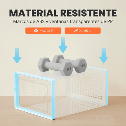 RELAXTY Organizzatore Scarpe – Scatole per Scarpe Impilabili Trasparenti con Apertura Frontale, Sistema Anti-Ribaltamento e Ventilazione