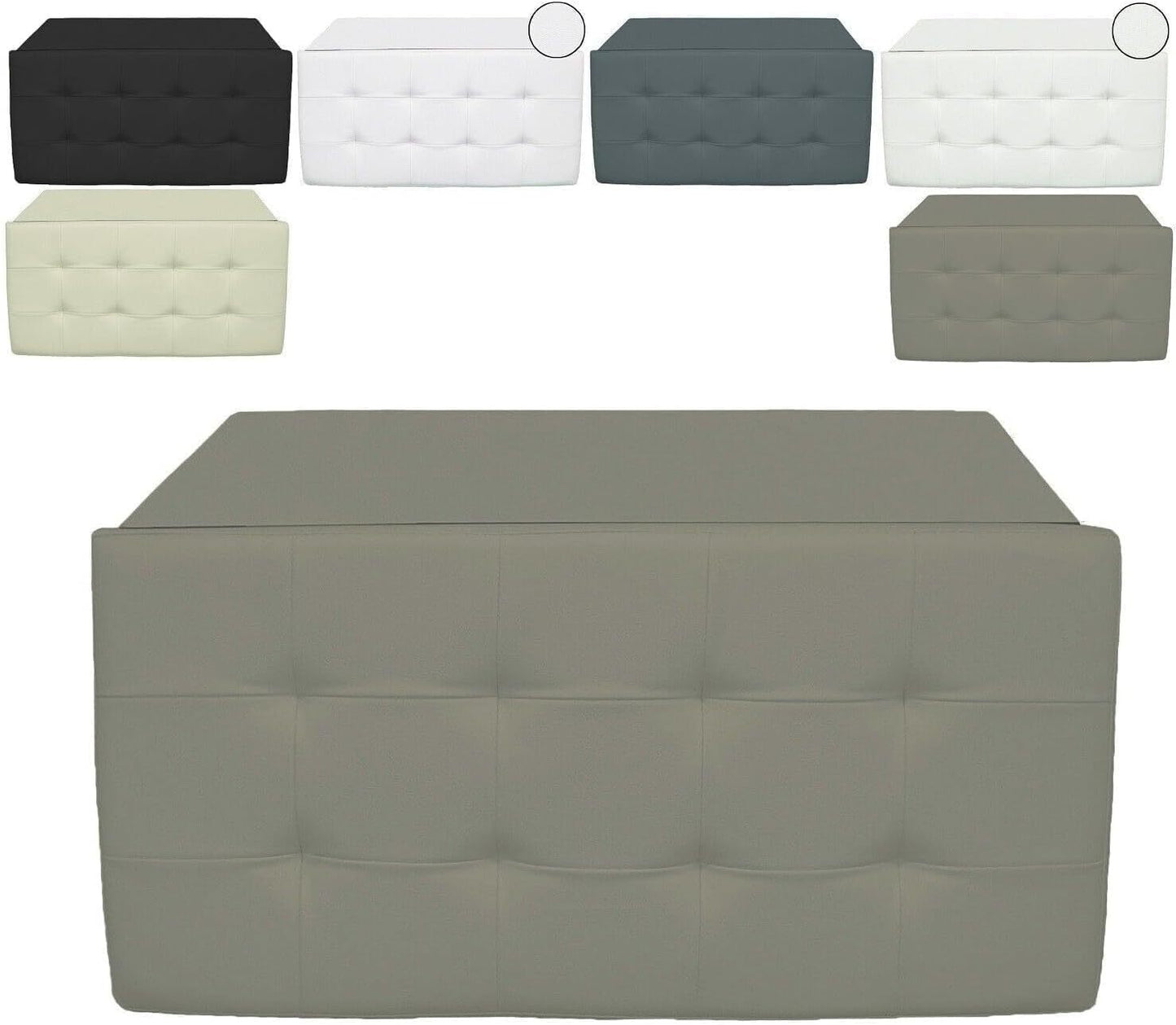 cecaro group POUFF POUF CONTENITORE ECOPELLE PANCA BAULE IMBOTTITO BOTTONI TRAPUNTATO VARI COLORI