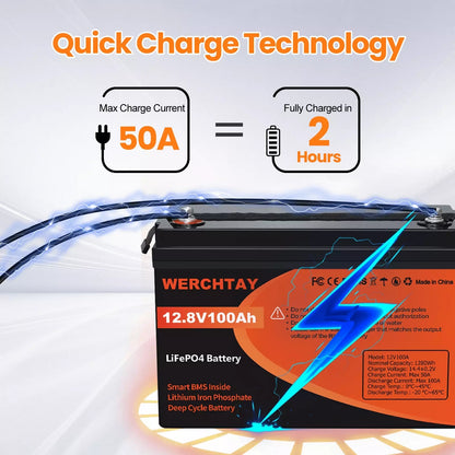 Confezione da 1/2/4 Batteria al Litio Ferro Fosfato, Batteria LiFePO4 12.8V con BMS Intelligente 25.000+ Cicli di Scarica Profonda, 1280Wh Protezione a Bassa Temperatura Integrata, Batteria Marina Adatta per Elettrodomestici, Camper Solari, Accumulo di En