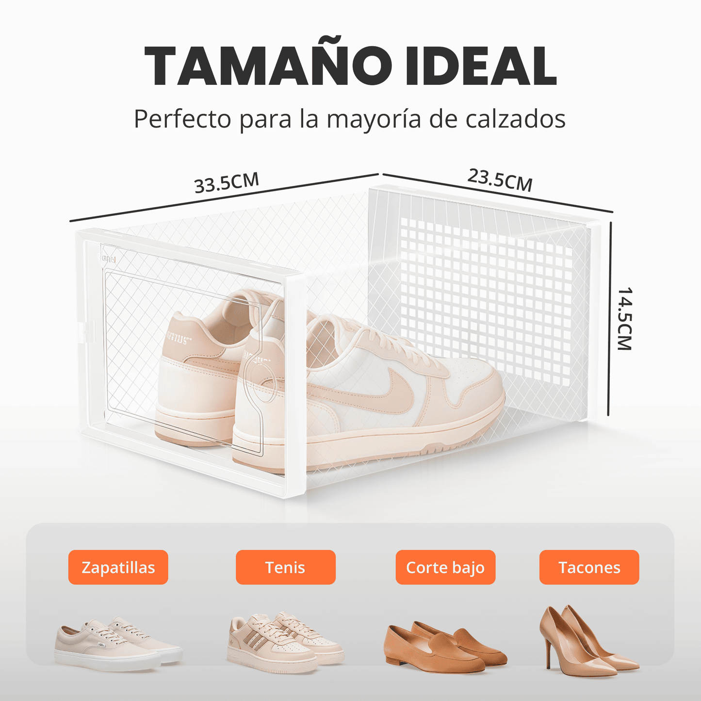 RELAXTY Organizzatore Scarpe – Scatole per Scarpe Impilabili Trasparenti con Apertura Frontale, Sistema Anti-Ribaltamento e Ventilazione