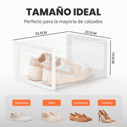 RELAXTY Organizzatore Scarpe – Scatole per Scarpe Impilabili Trasparenti con Apertura Frontale, Sistema Anti-Ribaltamento e Ventilazione