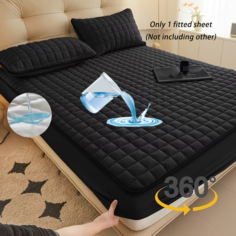 Coprimaterasso impermeabile da 1 pezzo di alta qualità, lenzuolo con angoli, realizzato con tecnologia di goffratura a onde sonore, copriletto morbido e confortevole, lavabile in lavatrice, adatto per camere da letto, hotel, dormitori, federe e imbottitur