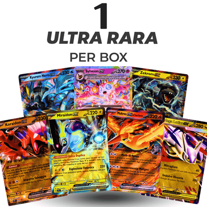 Pokémon TCG ULTRA PACK da 51 Carte in Lingua Italiana / ULTRA PACK: 1x Ultra Rara EX/V + 5x Lucida (HOLO/REVES) + 45 Carte Pokémon Comuni/Non Comuni - Carte Casuali