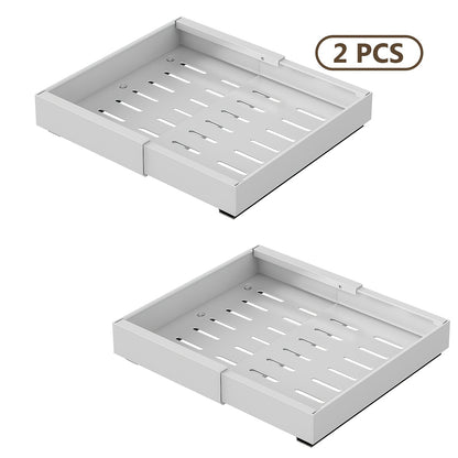 Organizzatore per pensili estraibile espandibile per carichi pesanti, con 3 guide silenziose, larghezza regolabile (30,99 cm-51,99 cm), adatto per pensili da cucina, ripiani estraibili per pensili