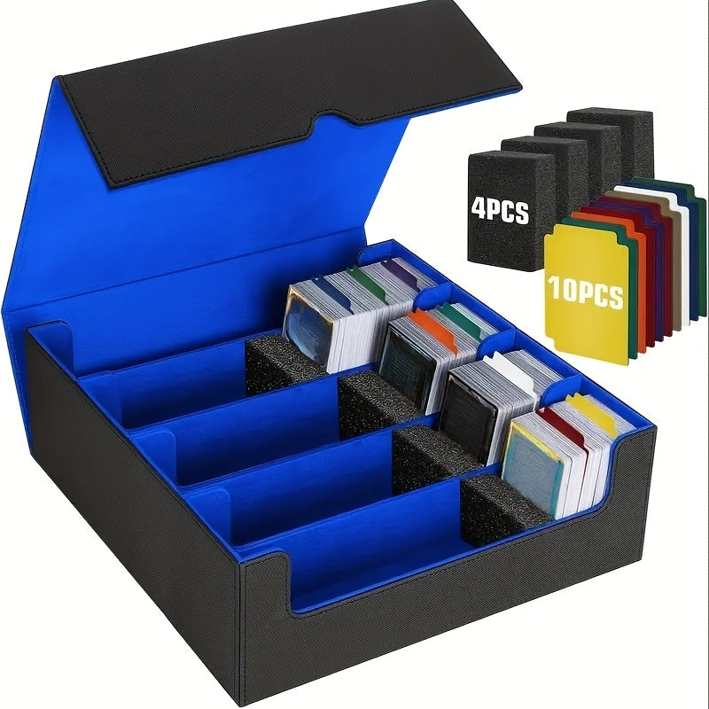 Scatola porta carte collezionabili per oltre 3000 carte, scatola magnetica per mazzi di carte adatta per MTG e carte sportive, scatola premium per mazzi di carte Commander con 10 divisori per carte compatibili