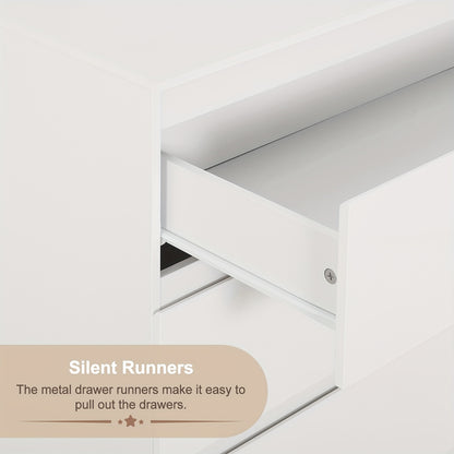 Unità di cassetti da 1 pezzo con 4 grandi cassetti, utilizzabili come organizer o comò, mobilia per la casa con ripiani rimovibili, tavolino da notte, camera da letto, soggiorno, bagno, bianco, 110x80x75 cm, decorazione pasquale, regalo per la Festa della