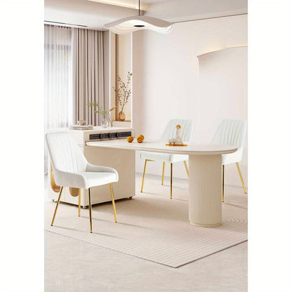 Set di 2 Sedie da Pranzo in Velluto, Moderne con Gambe Metalliche Dorate, Sgabelli Imbottiti Senza Braccioli per Cucina o Salotto