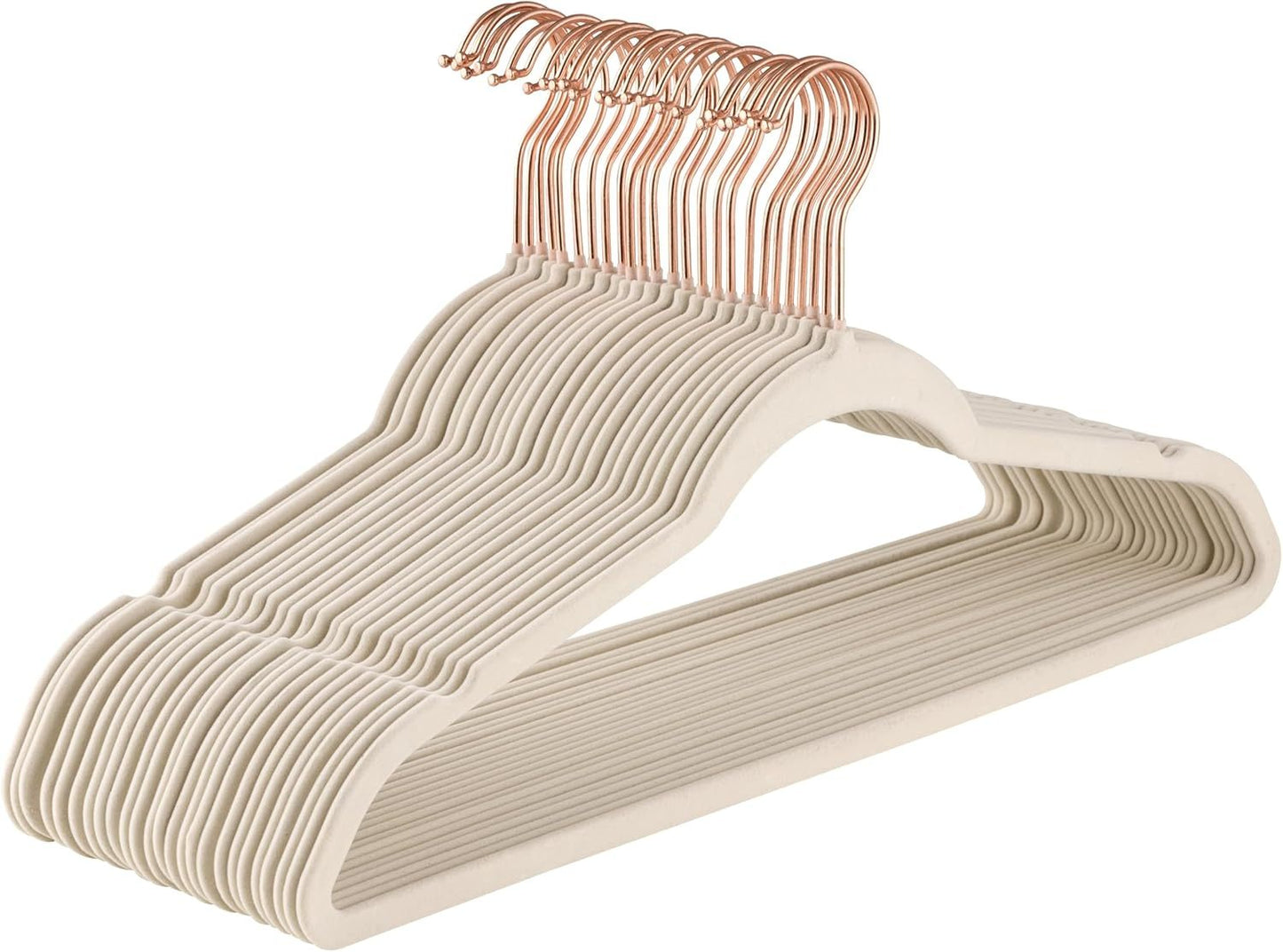 Baroni Home Grucce in Velluto Salvaspazio 44,5 cm – Appendiabiti Antiscivolo con Gancio in Oro o Argento – Design Elegante e Ultra Sottile, Ideali per Vestiti, Camicie, Cappotti – Alta Capacità di Carico – Set da 20 o 50 Pezzi per Organizzare al Meglio il