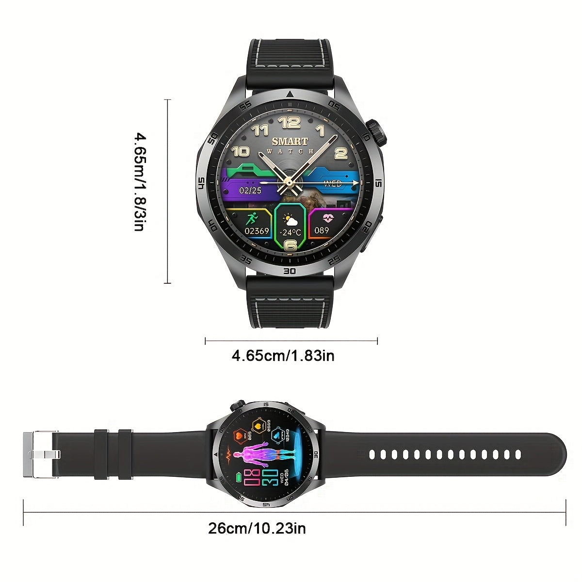 Smartwatch 2026: Batteria a lunga durata da 380mAh, Display AMOLED da 3.63cm, Chiamate BT5.2, Menstruo & Previsioni Meteo, Modalità Multi-Sport, Ricarica Magnetica, Assistente Vocale/SOS, Per Telefoni Android & IOS, Regalo Per Lui & Lei