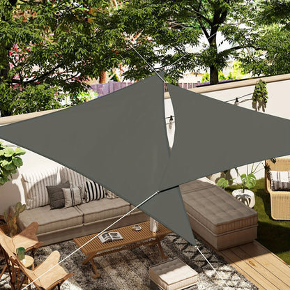 1pezzo 95% Protezione UV Parasole Vela - Tessuto HDPE Resistente con Doppia Rafforzazione delle Estremità, Resistente alle Lacerazioni, Facile da Installare con Corda Inclusa per Giardino, Patio, Balcone, Campeggio e Picnic - Grigio Profondo, Parasole Vel