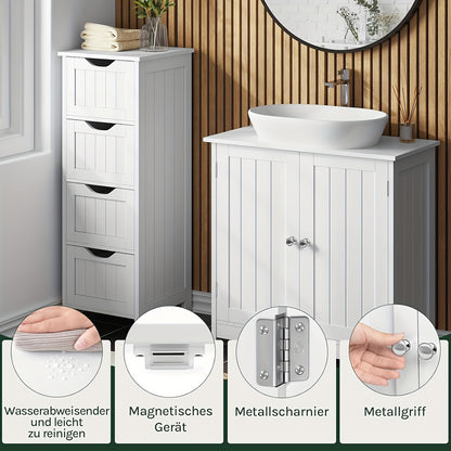Unità portaoggetti medicina singola, mobile bagno con ripiani regolabili, ampia capacità di stoccaggio per bagni, dimensioni vanità 60 X 30 X 60 cm, disponibile in bianco e grigio