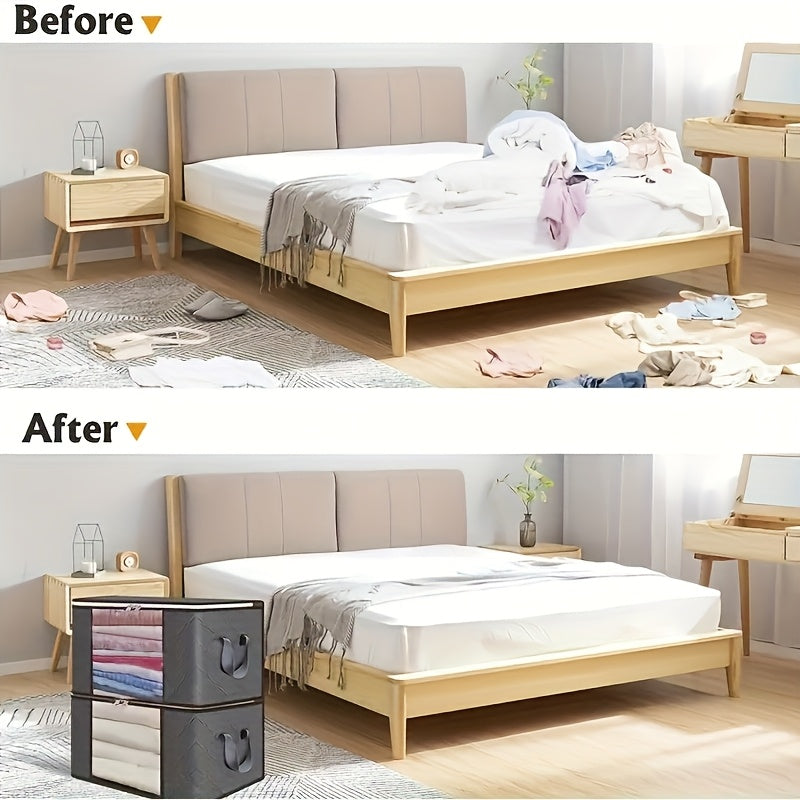 Set di 6 sacche contenitori oversize, robusto organizer pieghevole per coperte, cuscini e giocattoli, realizzato in materiale di polipropilene spesso, con cerniera e copertura, con maniglie rinforzate, non richiede elettricità, contenitore da mettere sott