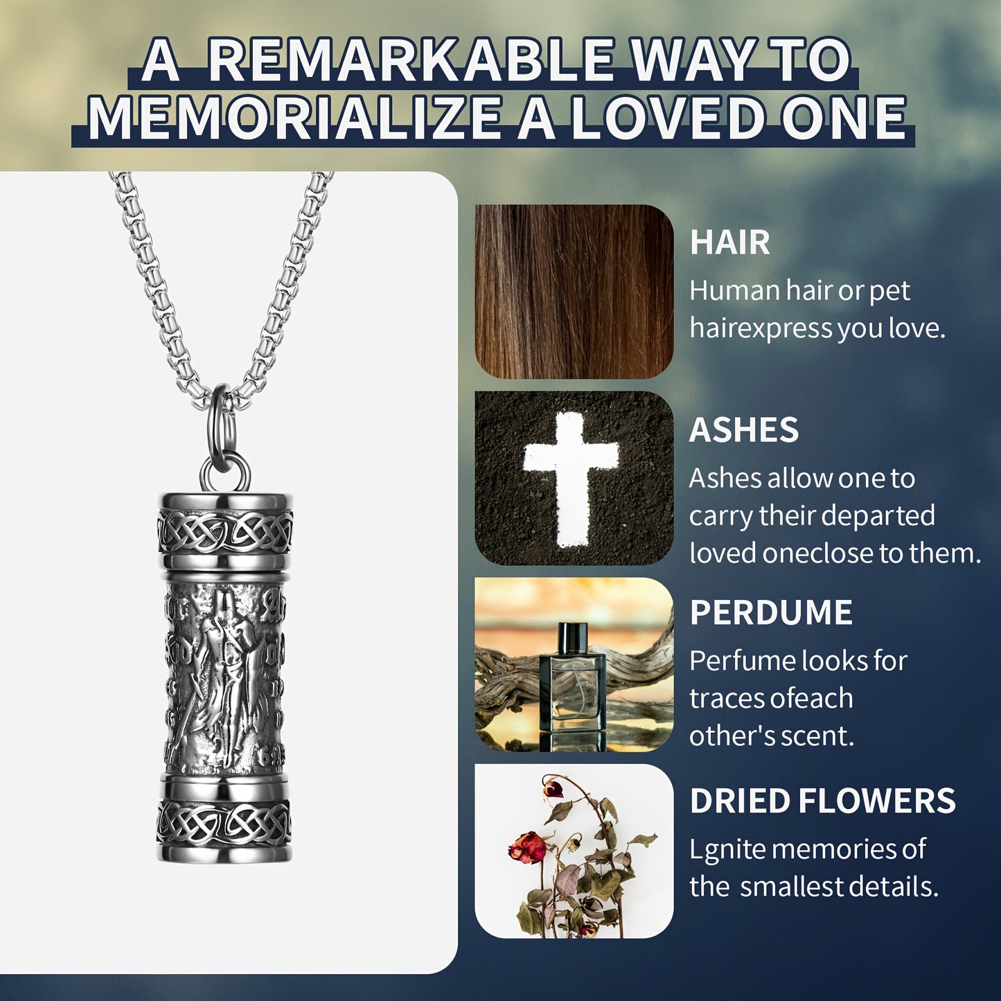 Collana da uomo con San Michele Arcangelo, Collana con ciondolo a forma di urna cineraria, Collana vichinga, Ciondolo con scudo guardiano dell'Arcangelo Michele, Medaglia amuleto cattolica in acciaio inossidabile, Gioiello regalo.