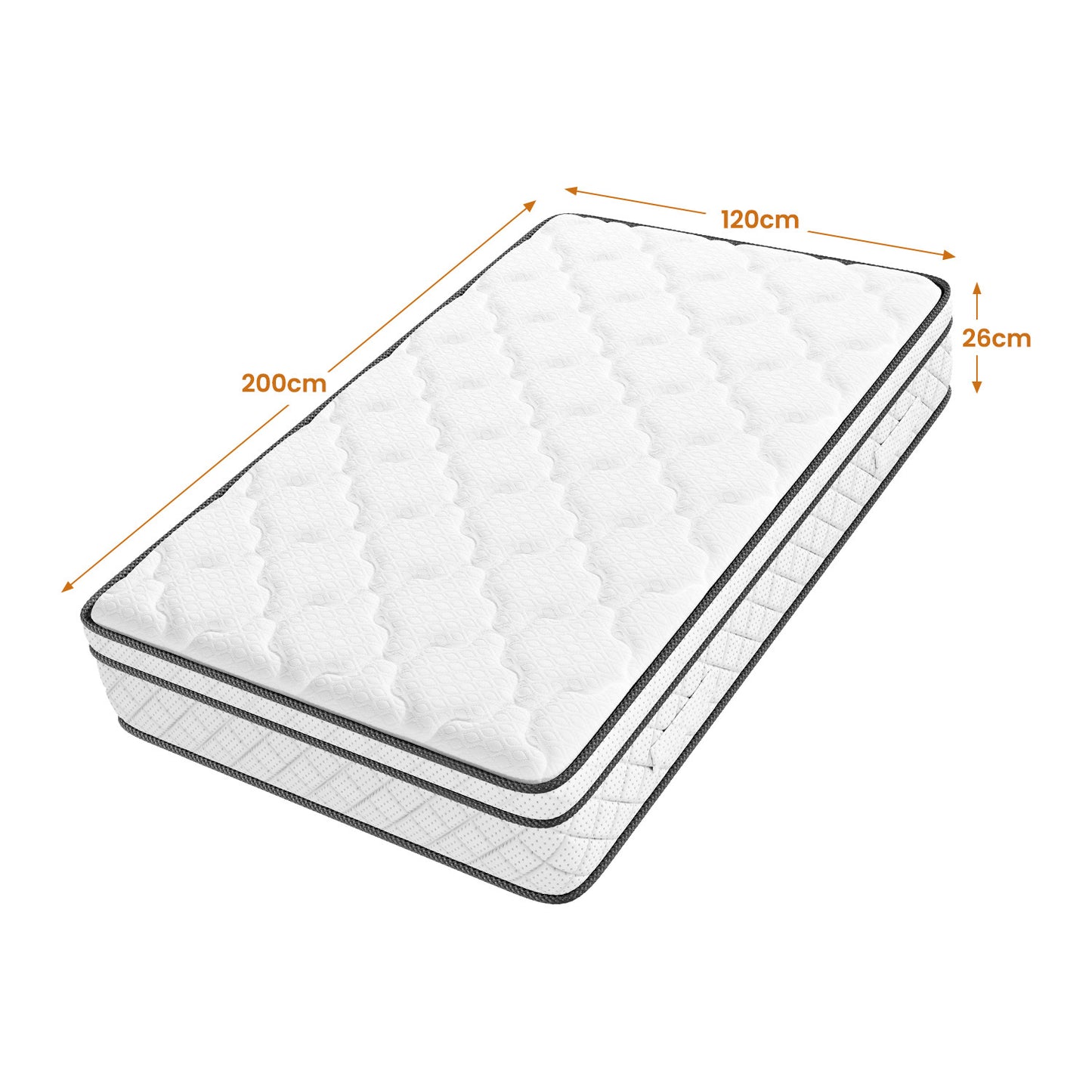 Materasso Ibrido con Schiuma Traspirante e Molle a Sacchetta Individuali - Collezione Classica Box Top di Media Fermezza