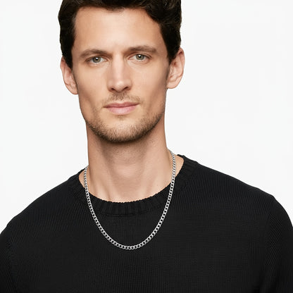 Collana da uomo in argento 925 con catena cubana da 5 mm, stile hip hop per feste, accessori di gioielleria, regali per uomo, San, anniversario, compleanno, regalo per la festa del papà, confezione regalo