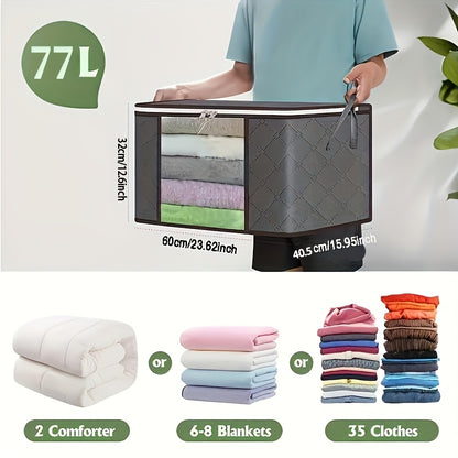 Set di 6 sacche contenitori oversize, robusto organizer pieghevole per coperte, cuscini e giocattoli, realizzato in materiale di polipropilene spesso, con cerniera e copertura, con maniglie rinforzate, non richiede elettricità, contenitore da mettere sott