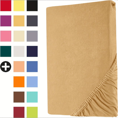 Lenzuolo con Angoli 100% Jersey, con Angoli Elastici e Volant da 30cm, Lenzuolo Ipoallergenico e Traspirante, Adatto per Materassi da 90x200 a 200x220, Lenzuolo con Angoli 100% Jersey, Lenzuolo con Angoli King Size, Lenzuolo con Angoli con Tasca Profonda,