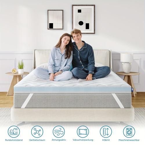 Bedstory 10CM O 7.5CM O 5CM Topper per Materasso, Doppia Flessibilità H3 & H4 Gel Cold Foam, Traspirante, Lavabile, Rivestimento 3D Rimovibile, Topper per Materasso per Letti a Scomparsa 90 100 120 140 160X200 180X200 200X200, Divano e Materassi Rigidi