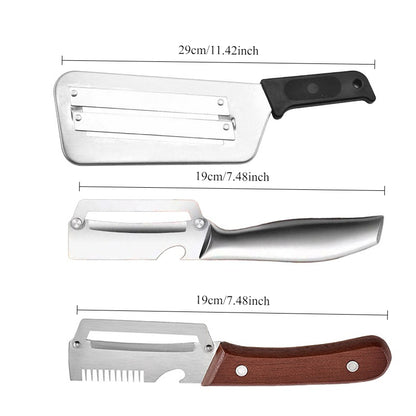 Set da 3 pezzi pelapatate e affettatrice premium in acciaio inossidabile, coltelli da cucina multifunzionali per sbucciare patate e tritare cavolo, utensili da cucina domestici essenziali