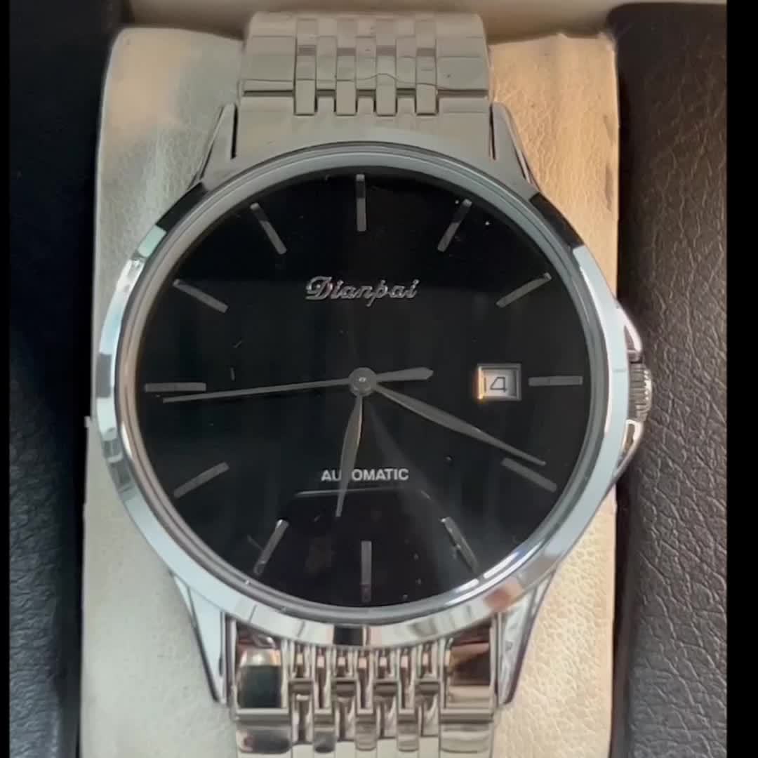 Orologio da polso da uomo automatico meccanico di lusso sottile sportivo con calendario per il Giorno del Ringraziamento