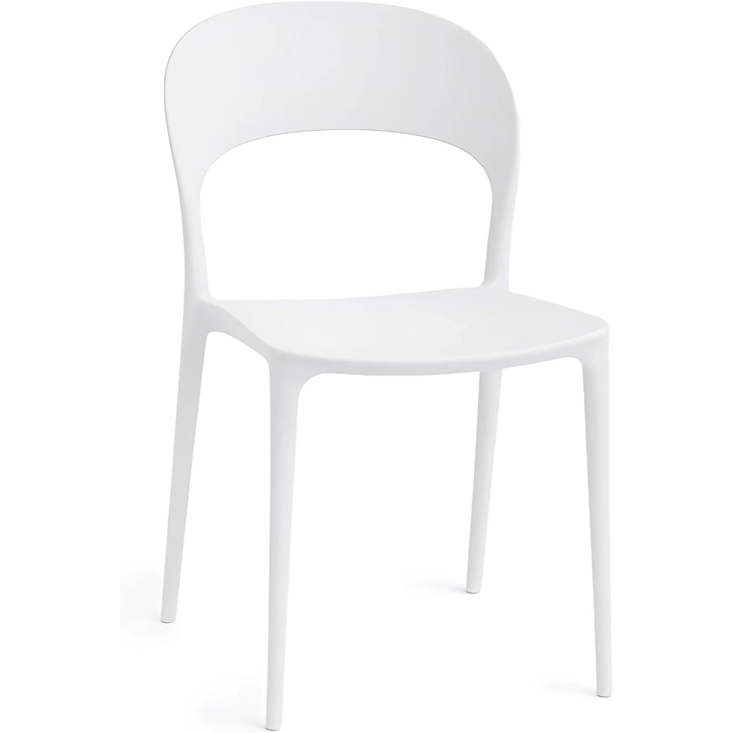 Baroni Home Set 4 Sedie in Plastica Bianca – Sedie Impilabili, Pronte all’Uso Senza Montaggio, Facili da Pulire, con Piedini Antiscivolo per Maggiore Stabilità – Ideali per Cucina, Soggiorno, Sala da Pranzo, Giardino, Terrazzo o Balcone – Sedute Comode e