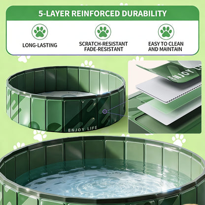 Vasca rinfrescante portatile per animali domestici, 1 pezzo, piscina pieghevole per cani, realizzata in PVC resistente, facile da montare, perfetta per il gioco e il bagno estivo all'aperto
