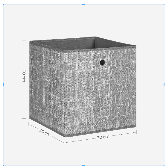 Scatole di Stoccaggio Pieghevoli, Set di 6, 30 x 30 x 30 cm, Adatte a Unità di Stoccaggio Cubiche, per Scaffali, Stoccaggio di Vestiti