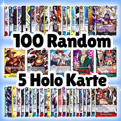 100 Carte da Collezione One Piece + 5 Carte Olografiche | Inglese | Set di Carte TCG