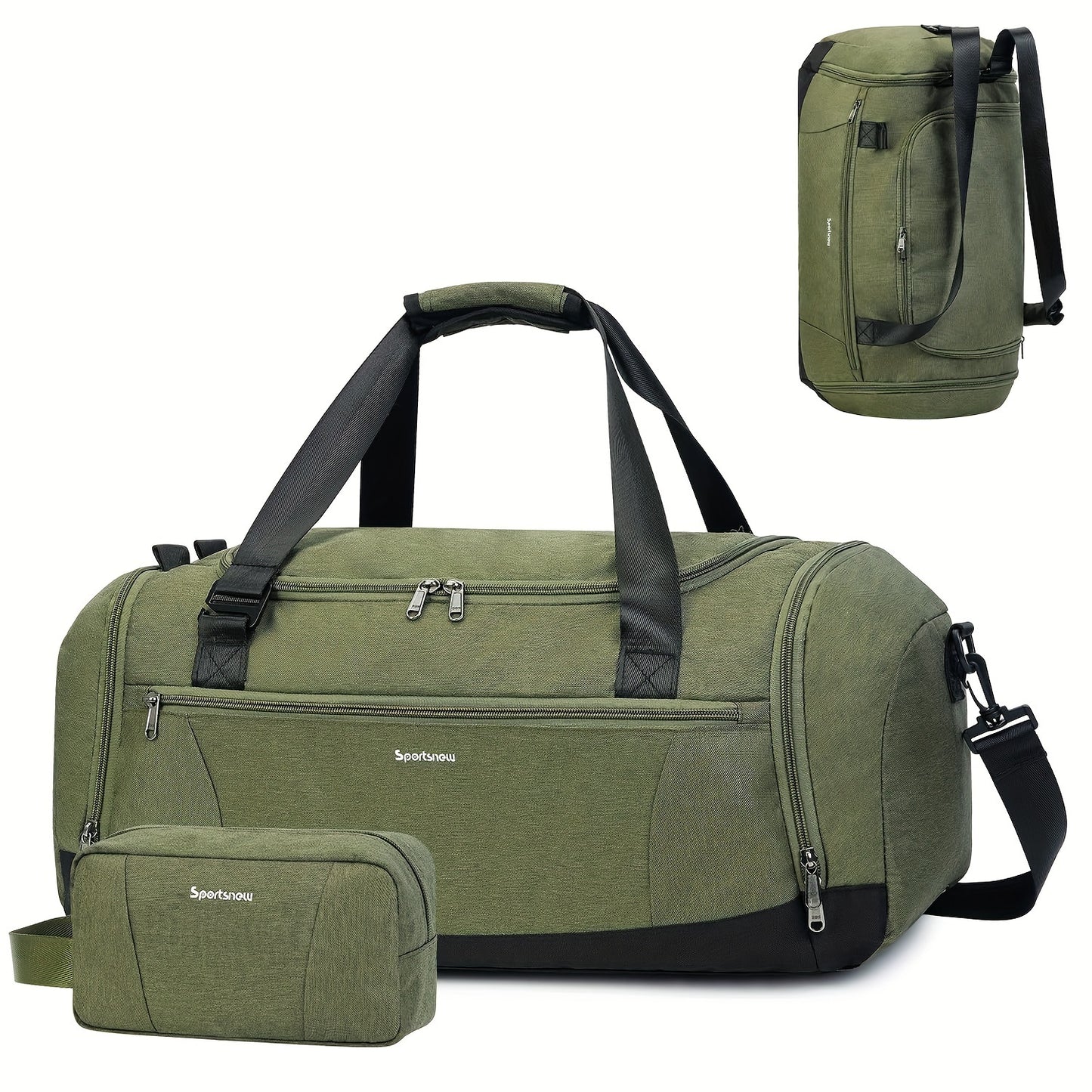 [Borsa da Toilette in Omaggio] Zaino Sportivo 5 in 1 - Dalla Palestra alla Vacanza con Maniglia per Trolley e Scomparto Ventilato per Scarpe | Essenziale per Viaggi Estivi 2025 (43L Weekender, 6 Colori), Regalo di Natale