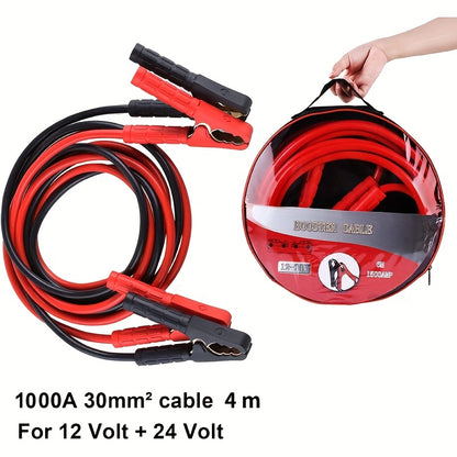 4M/6M, Cavo di Avviamento Auto, Booster di Avviamento di Emergenza per Auto per Jump Start, con Borsa di Stoccaggio, Adatto per Auto, SUV, Camion e Camper, Senza Batteria