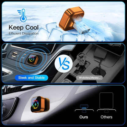 Adattatore Wireless 2-in-1 per CarPlay & Android Auto | Plug & Play, Design Compatto per iPhone e Android, Porta USB/USB-C, Senza Batteria, Adattatore Wireless per CarPlay per Streaming Video - Trasforma CarPlay Cablato in Wireless, Connessione Automatica