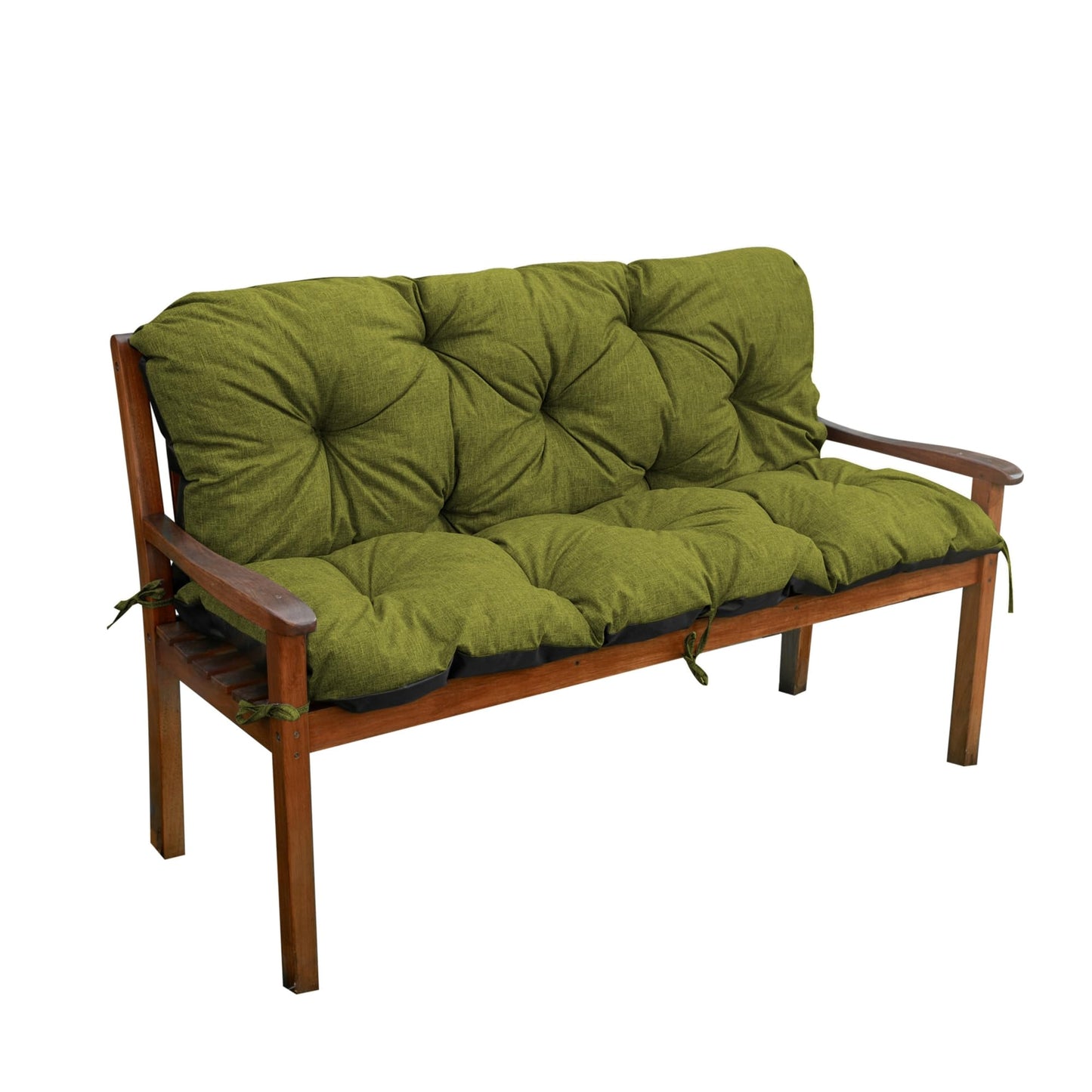 Cuscino per schienale di panca da giardino, per 1/2/3 persone, rivestimento imbottito con cinghie, per interni/esterni, cuscino per panca V2