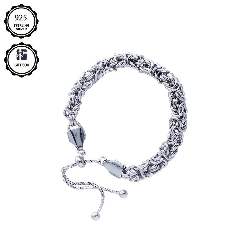 Magazzino Locale, Migliora il Tuo Stile con Questo Bracciale Unisex Regolabile in Argento Sterling 925 con Corda Twisted, Perfetto per San, Natale o Regali di Anniversario, Fornito con una Bellissima Confezione Regalo